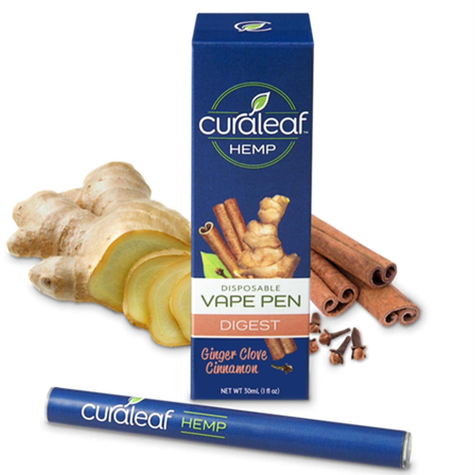 Curaleaf Ginger Clove Cinnamon Digest Hemp CBD Disposable Leafly